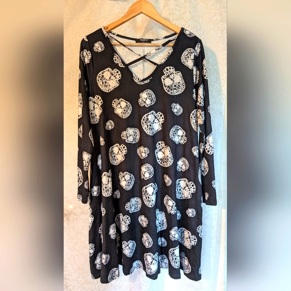 Zeagoo Black & White‎ Skull Dress Sz. Medium - Picture 5 of 13